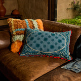Anneliese Reversible Denim Cushion - Poppy Feather Insert