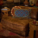 Anneliese Reversible Denim Cushion - Peridot Feather Insert