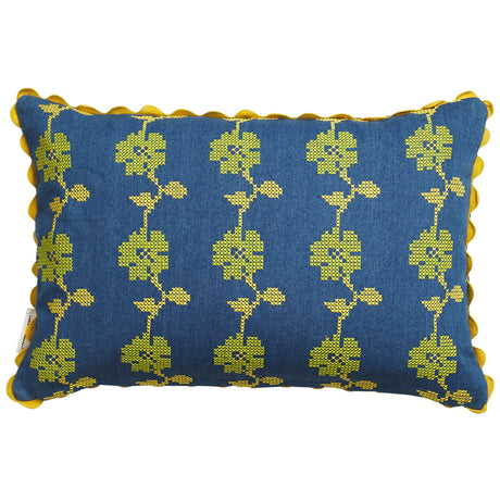 Anneliese Reversible Denim Cushion - Peridot Feather Insert