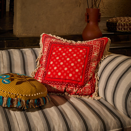Odessa Reversible Cushion - Poppy Feather Insert