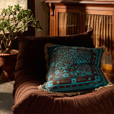 Odessa Reversible Cushion - Turquoise Feather Insert