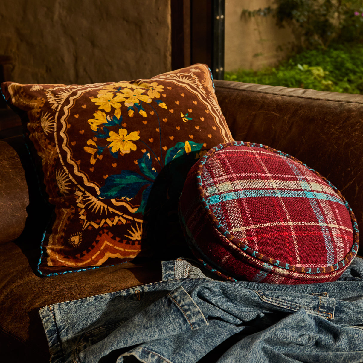 Marnie Velvet Cushion - Umber Feather Insert