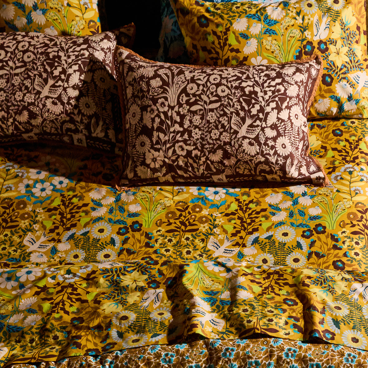 Sloane Cotton Sheets - Ochre Fitted Sheet / Cot