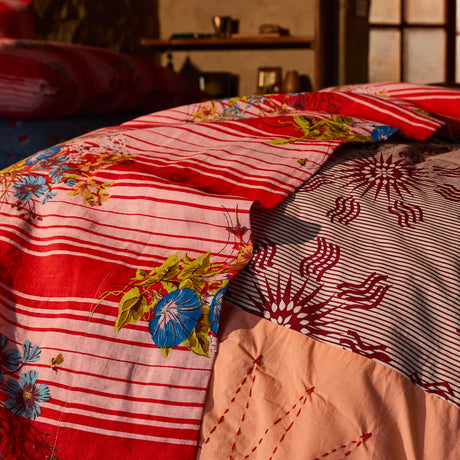 Dempsey Linen Sheets - Poppy Fitted Sheet / Queen