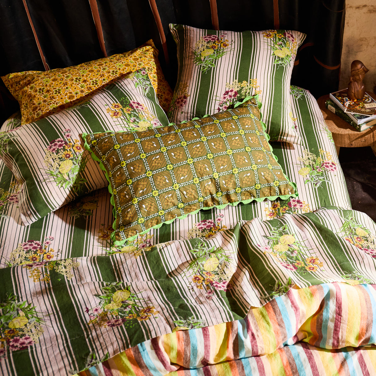 Dempsey Linen Sheets - Hunter Green Fitted Sheet / Queen