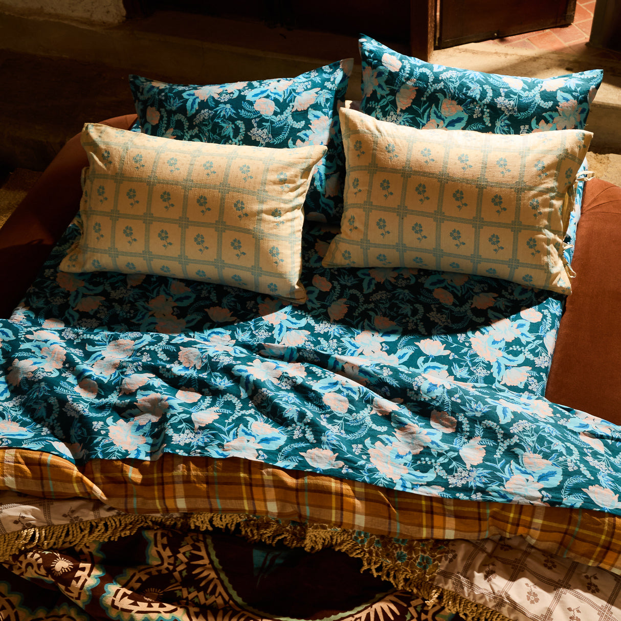 Sierra Linen Sheets - Sodalite Fitted Sheet / Queen