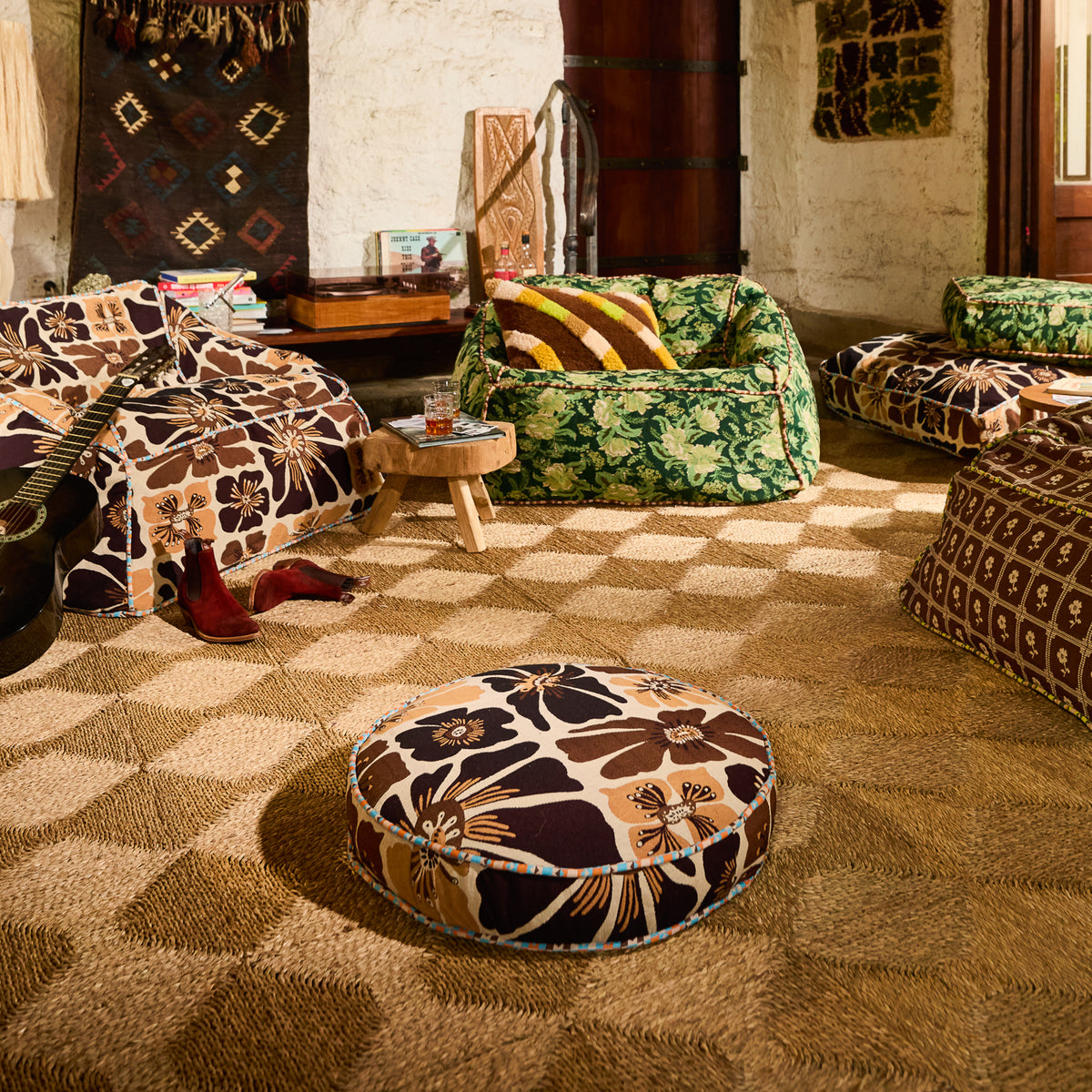Jolene Jacquard Round Floor Cushion