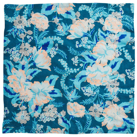 Magnolia Linen Napkin Set - Turquoise