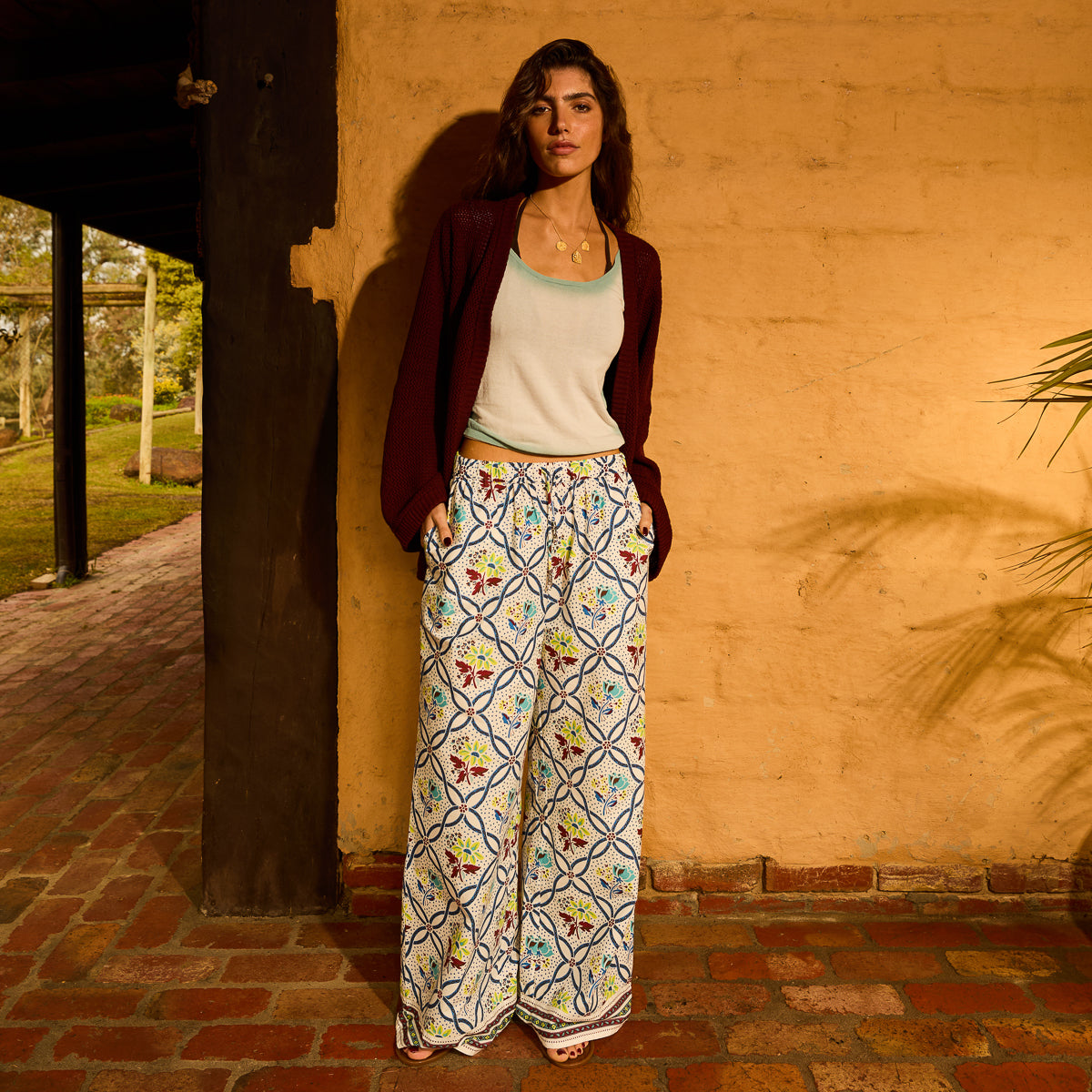 Norali Wide Leg Pant - Ecru 6