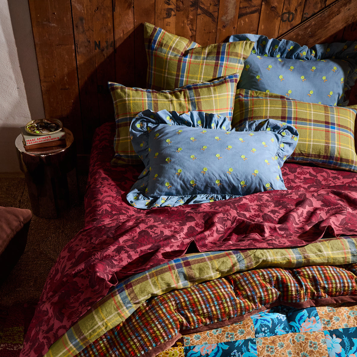 Frances Linen Euro Pillowcase Set - Moss
