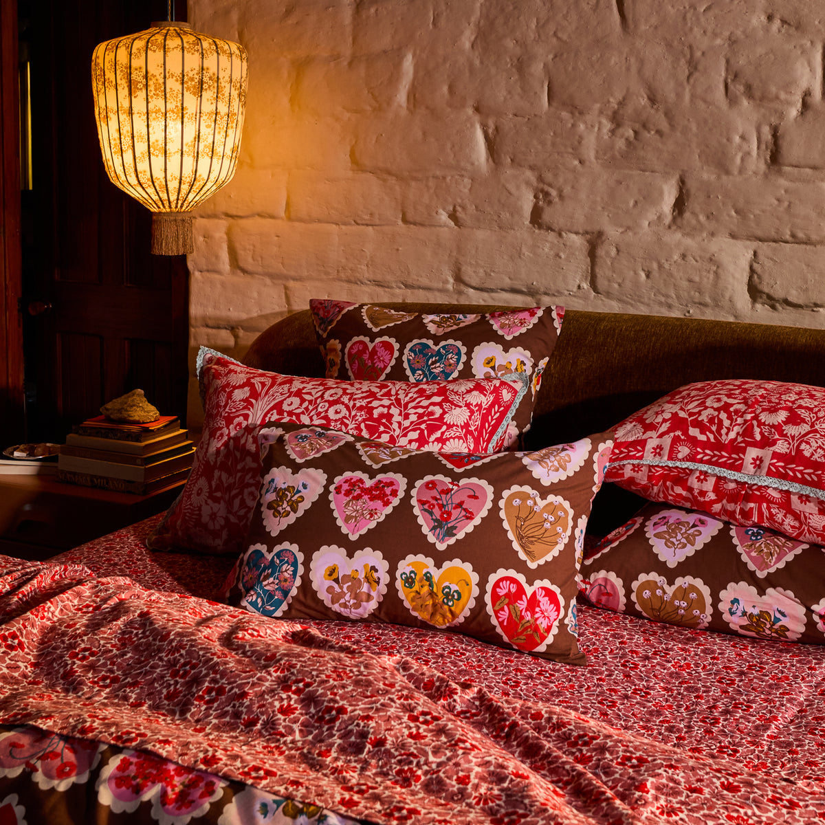 Loretta Cotton Pillowcase Set - Umber Standard
