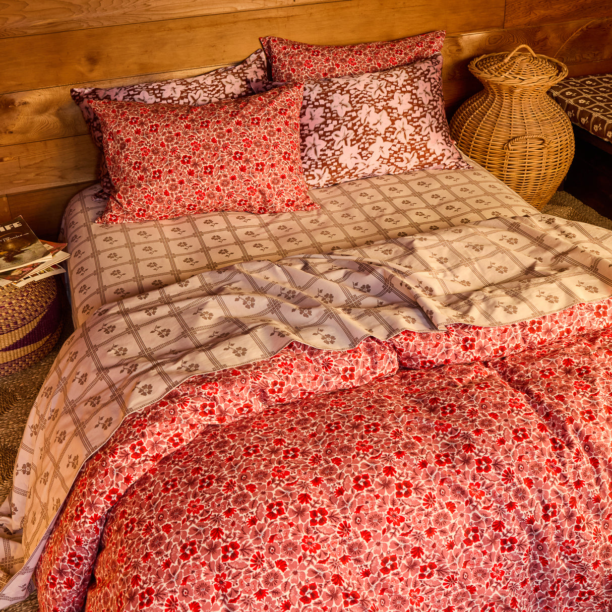 Magnolia Cotton Pillowcase Set - Poppy Standard