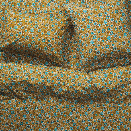 Magnolia Cotton Pillowcase Set - Turquoise Standard