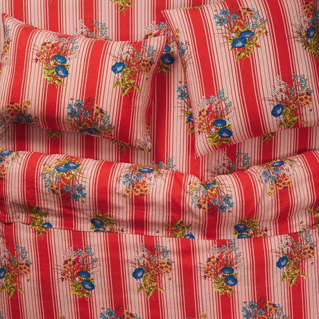 Dempsey Linen Pillowcase Set - Poppy Standard