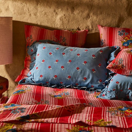Anneliese Ruffle Pillowcase - Poppy Standard