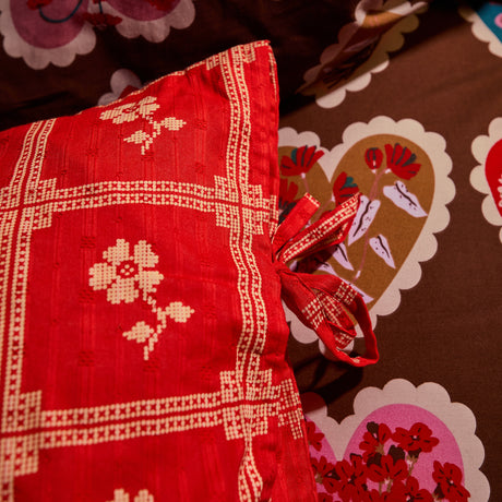Bonny Cotton Pillowcase Set - Poppy Standard