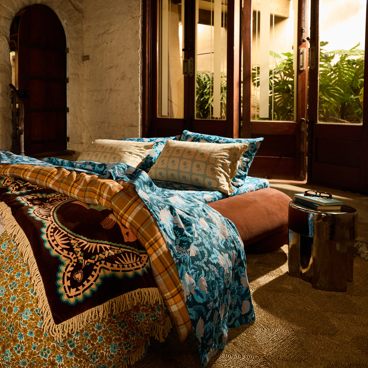 Bonny Cotton Pillowcase Set - Turquoise Standard