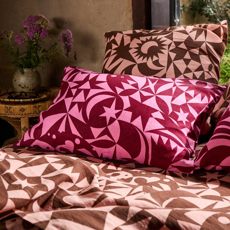 Nora Linen Pillowcase Set - Dahlia Standard