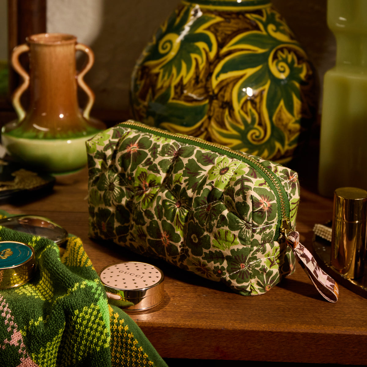 Magnolia Travel Pouch - Cactus Green