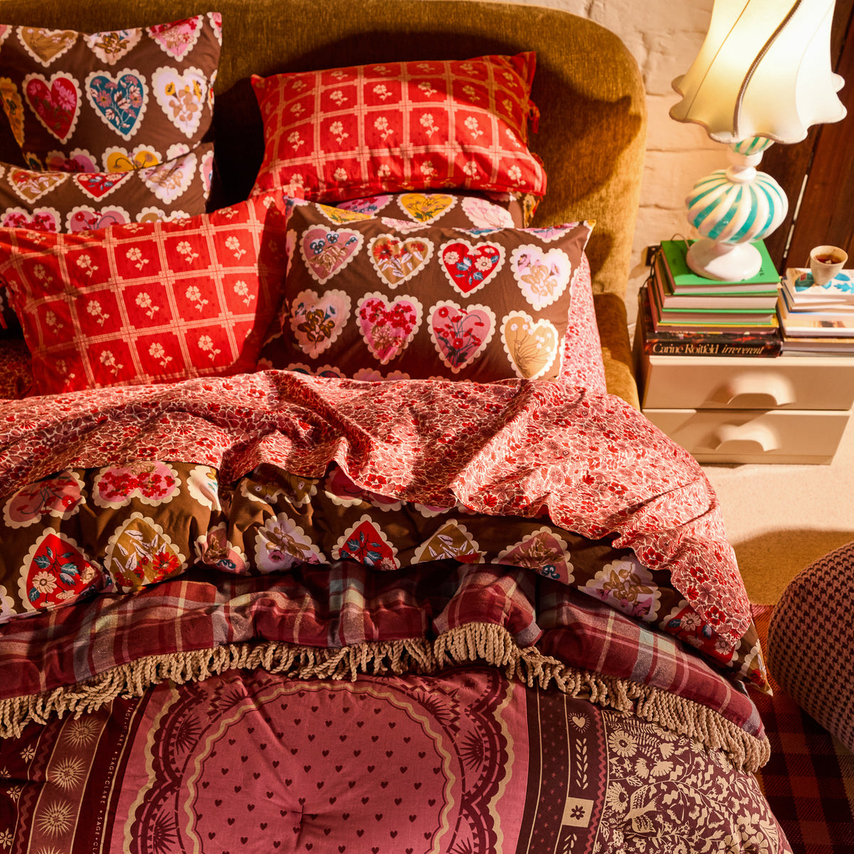 Loretta Cotton Quilt Cover - Umber Queen