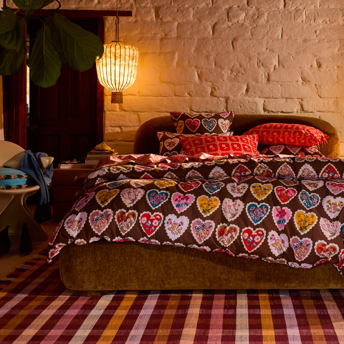 Loretta Cotton Quilt Cover - Umber Queen