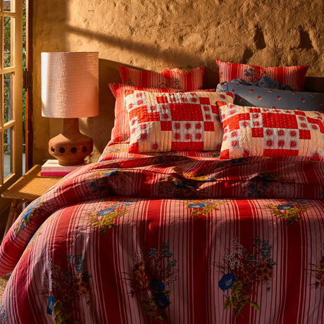 Dempsey Linen Quilt Cover - Poppy Queen