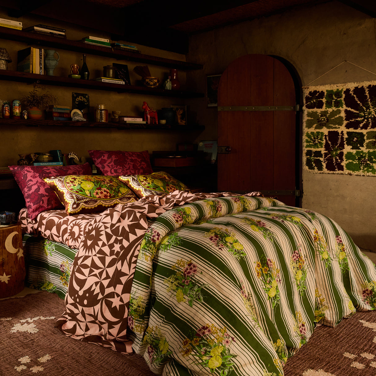 Dempsey Linen Quilt Cover - Hunter Green Queen