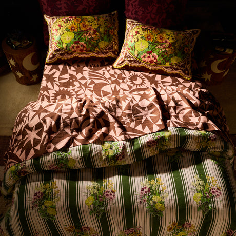 Dempsey Linen Quilt Cover - Hunter Green Queen