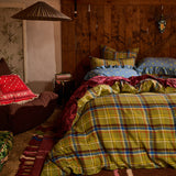 Frances Linen Quilt Cover - Moss Queen