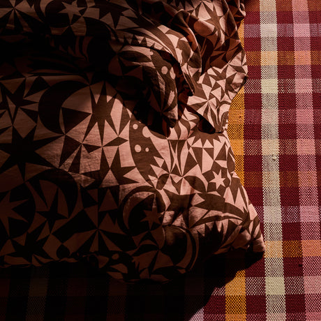 Nora Linen Quilt Cover - Carnelian Queen