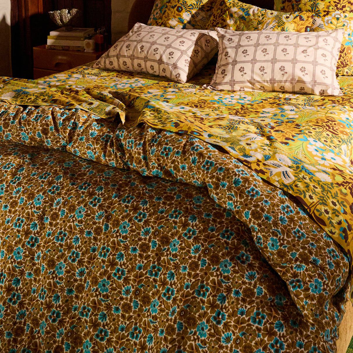 Magnolia Cotton Quilt Cover - Turquoise Single
