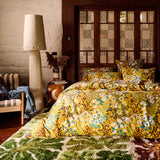 Sloane Cotton Quilt Cover - Ochre Single