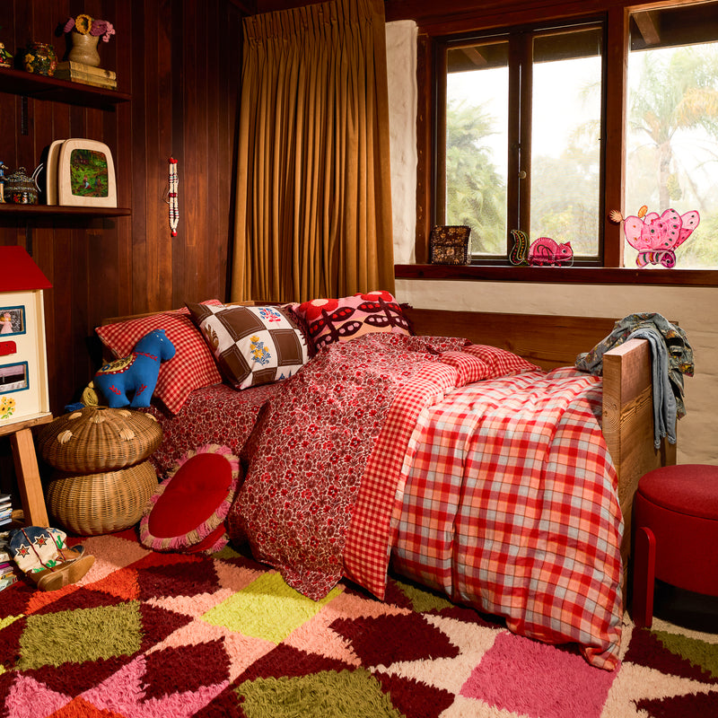 Otis Cotton Quilt Cover - Poppy Single