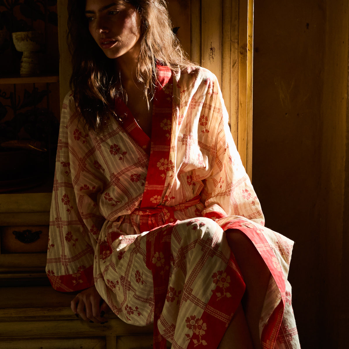 Bonny Cotton Robe - Poppy