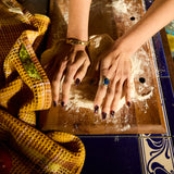 Frances Waffle Tea Towel - Ochre