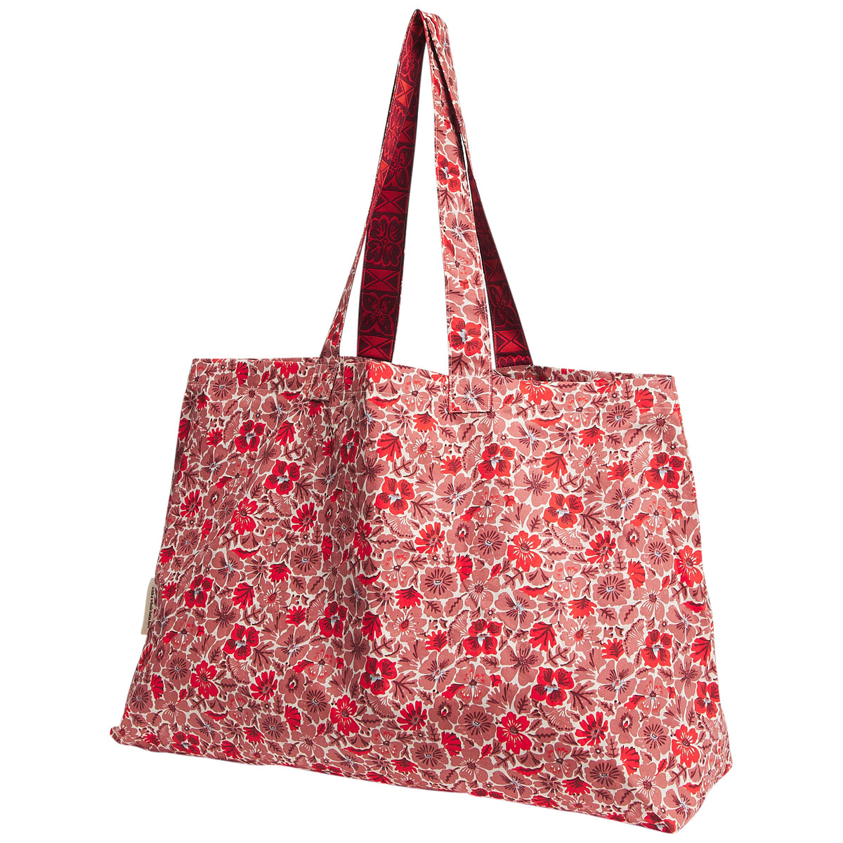 Magnolia Reversible Cotton Tote Bag - Poppy