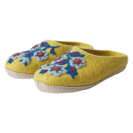 Marie Felt Slippers - Olive Small