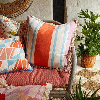 Tishy Fringe Cushion - Dahlia Default Title