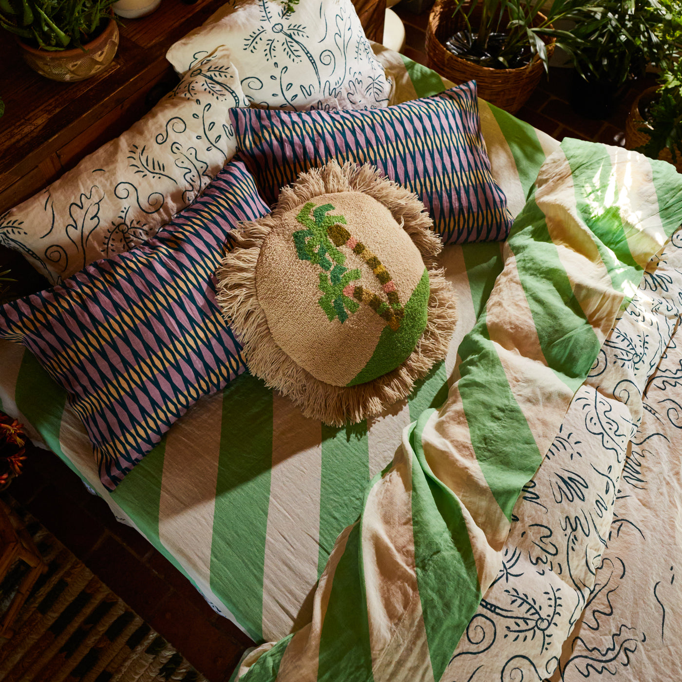 Palo Alto Linen Flat Sheet - Edamame Single