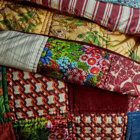 Kai Patchwork Bedcover - Garnet