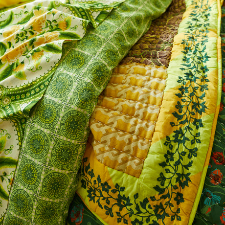 Clarice Patchwork Bedcover - Key Lime