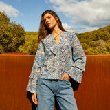 Lucia Frill Blouse - Cerulean