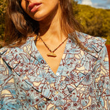 Lucia Frill Blouse - Cerulean