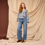 Lucia Frill Blouse - Cerulean