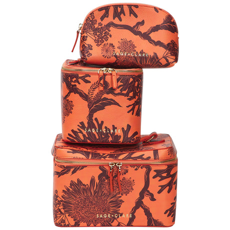 Delphine Cosmetic Pouch - Vivid Coral