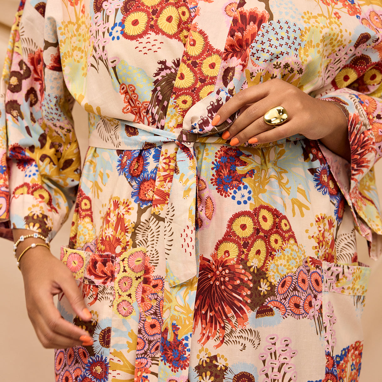 Cora Cotton Robe - Pearl
