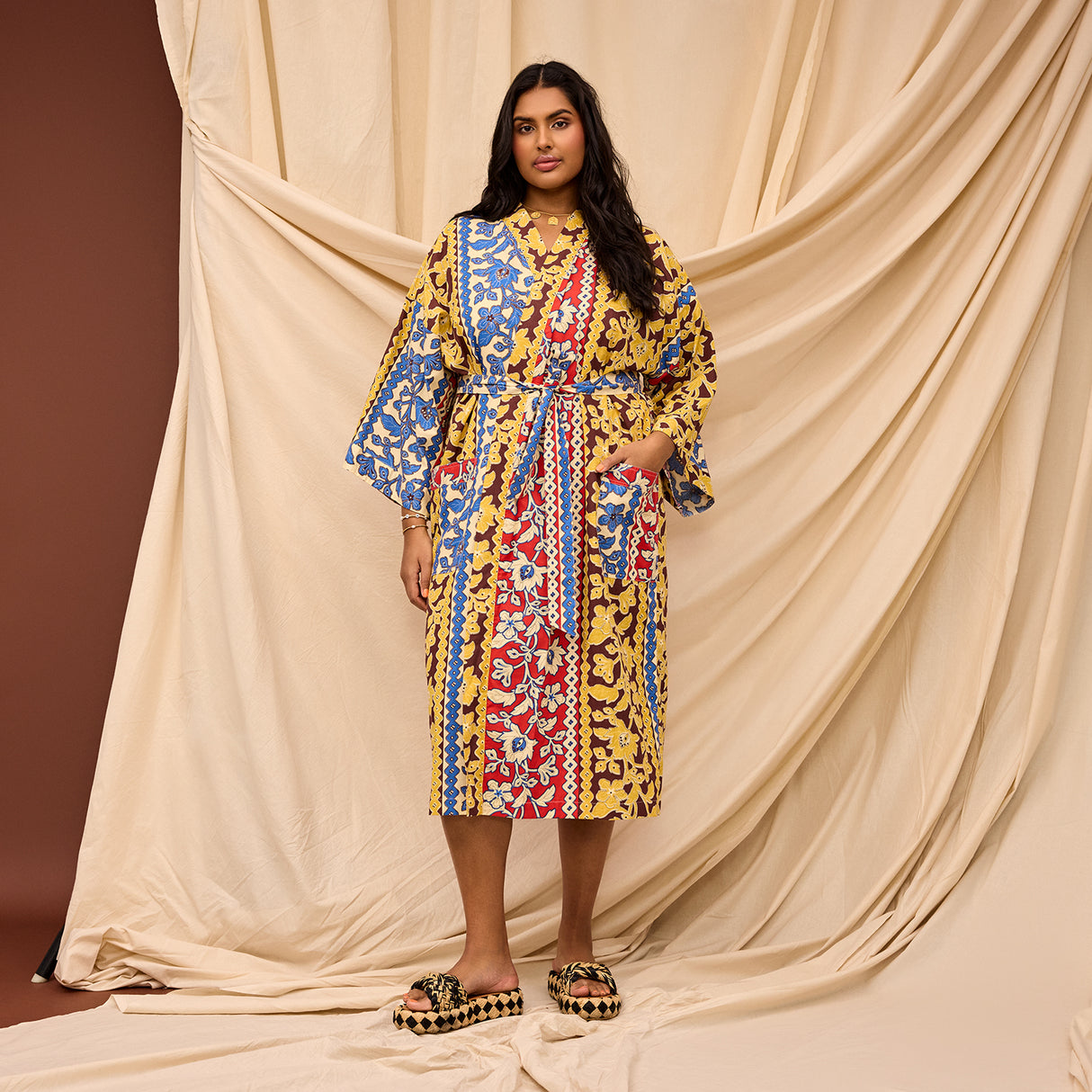 Thea Cotton Robe - Vermillion