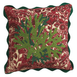 Lucia Embroidered Cushion - Crimson Feather Insert