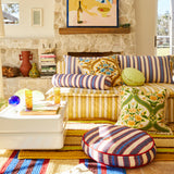 Selene Woven Bolster Cushion - Azure Feather Insert