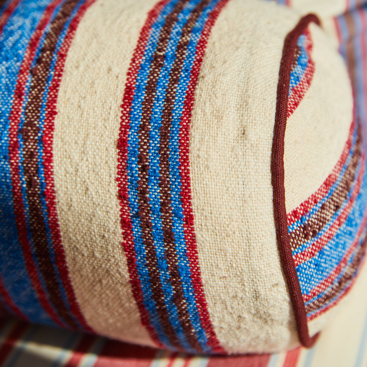 Selene Woven Bolster Cushion - Azure Feather Insert